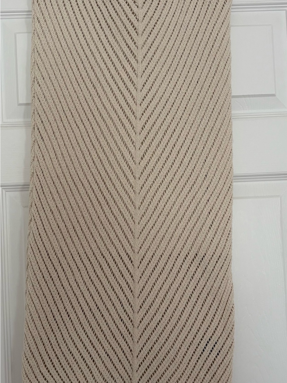 Simply Vera Chevron Knit Maxi Skirt - Cream-NWT